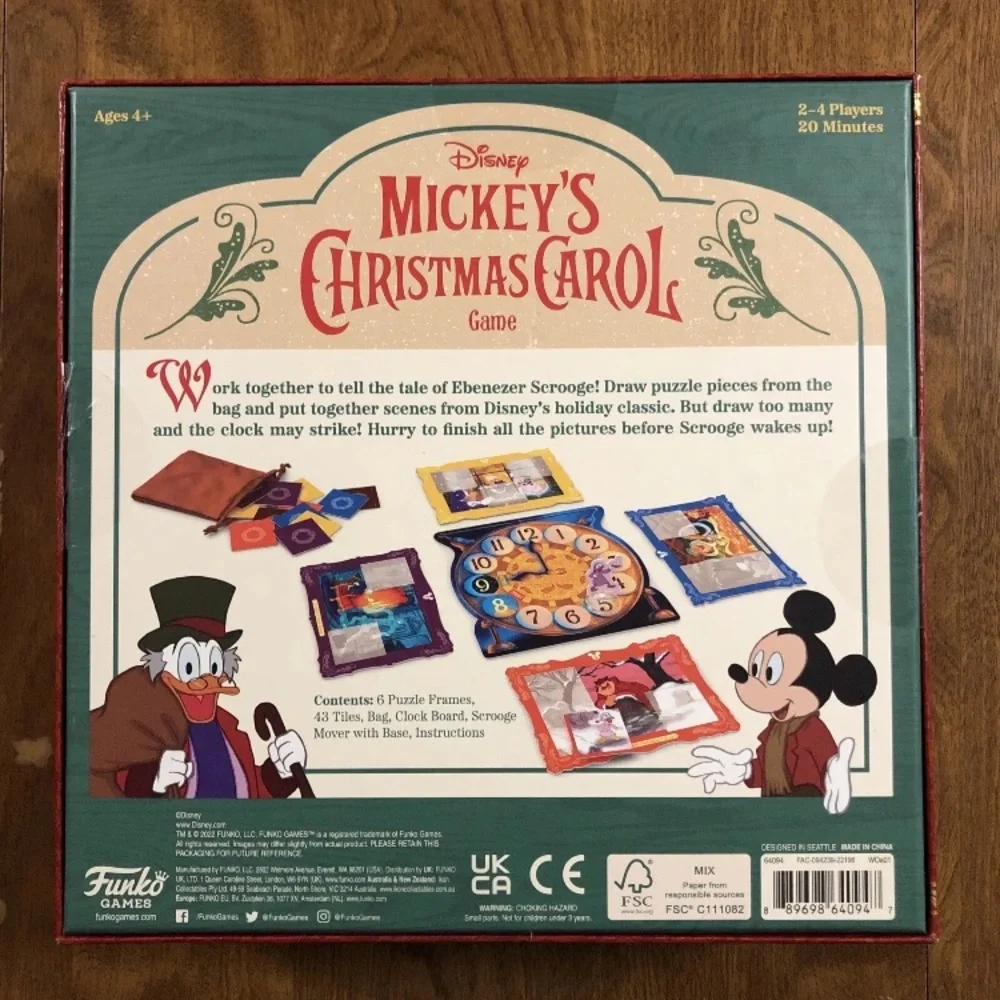 NEW 2022 Funko Games Disney Mickey’s Christmas Carol Game Ages 4+ 2-4 Players